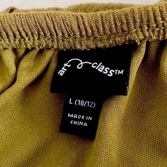  Girls Army green  romper off or on shoulders by art class Size L 10/12 - Picture 4 of 7